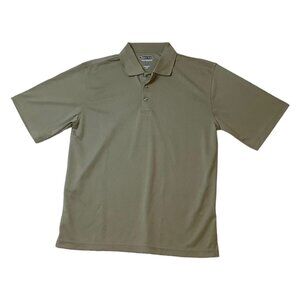 Pebble Beach Performance Polo Golf Shirt Check Mens Size M Brown